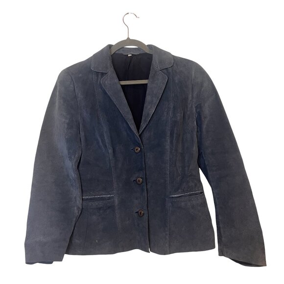 Trio Jackets & Blazers - VINTAGE Trio Blue Suede Jacket from Serbia